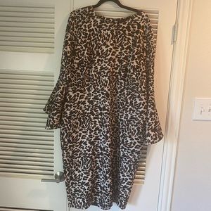 Eloquii animal print dress with tulip sleeves. Size 18. Worn once.
